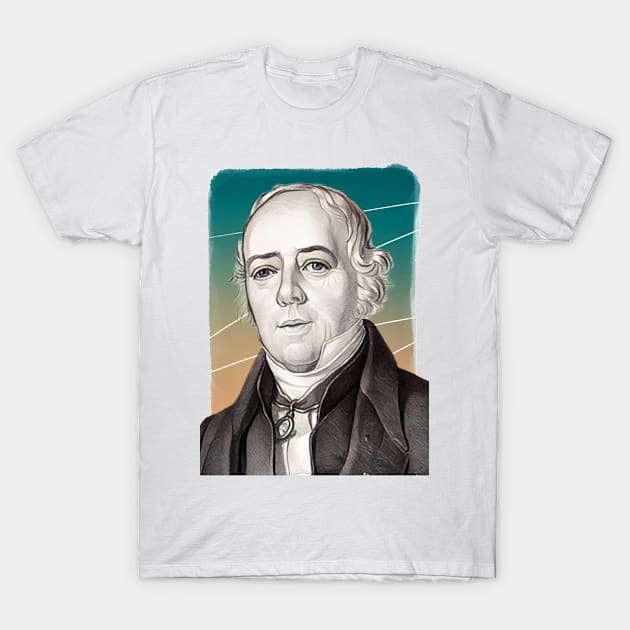 Danish Physicist Hans Christian Ørsted illustration T-Shirt by Litstoy 